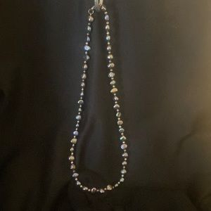 Metal metallic colored stone necklace